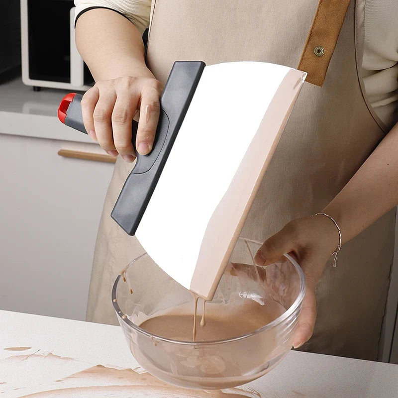 Stainless Steel Dough Scraper & Chocolate Coating Spatula Baking Scraper Spatula Qme