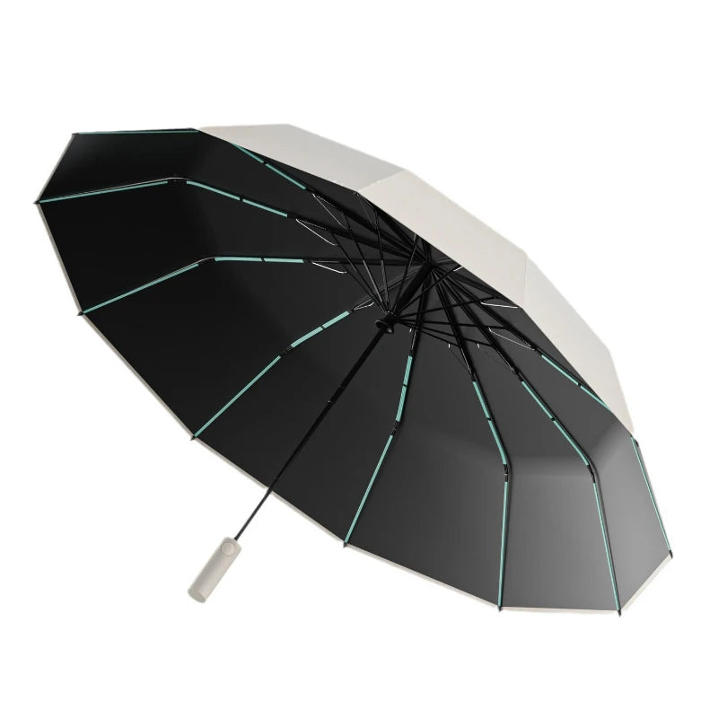 60-Bone Windproof Folding Umbrella – Auto UV & Waterproof Folding Umbrella Qst