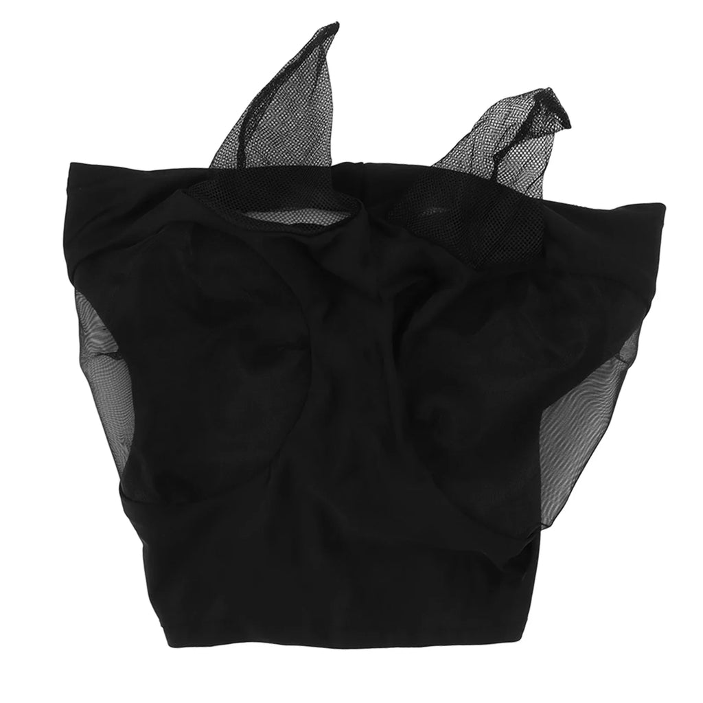 Breathable Horse Fly Mask with Ear Protection – Mesh Elastic Horse Fly Mask Qme black