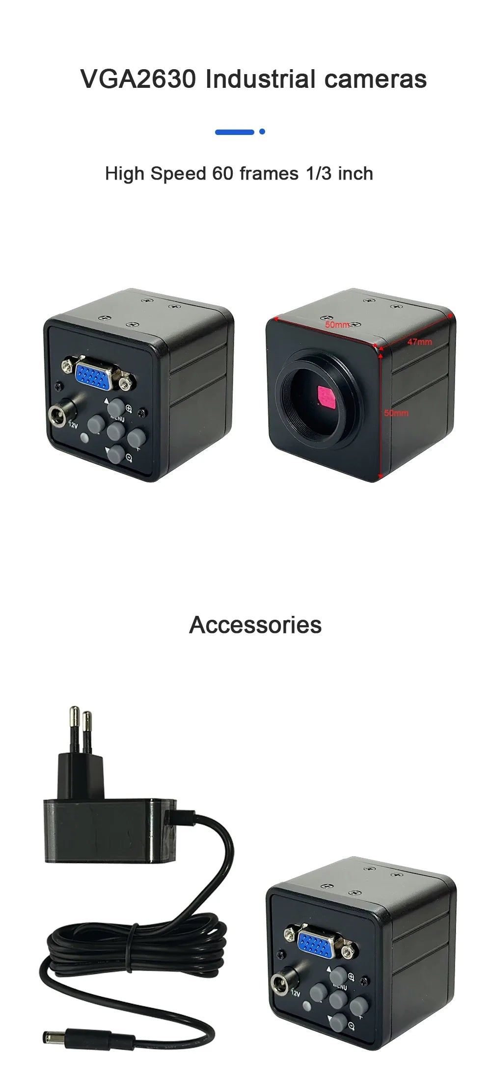 HD 1080P HDMI VGA Industrial Video Microscope Camera C Mount Industrial Microscope Camera Qme