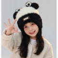 Girls' Bear Fleece-Lined Knitted Ear Flap Winter Hat | Qme Kids Winter Hat Qme WHITE