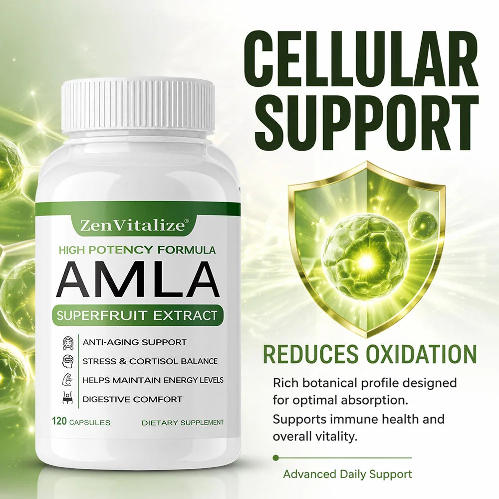 Organic Amla Capsules 1000mg – Antioxidant & Energy Support Herbal Supplement Qst