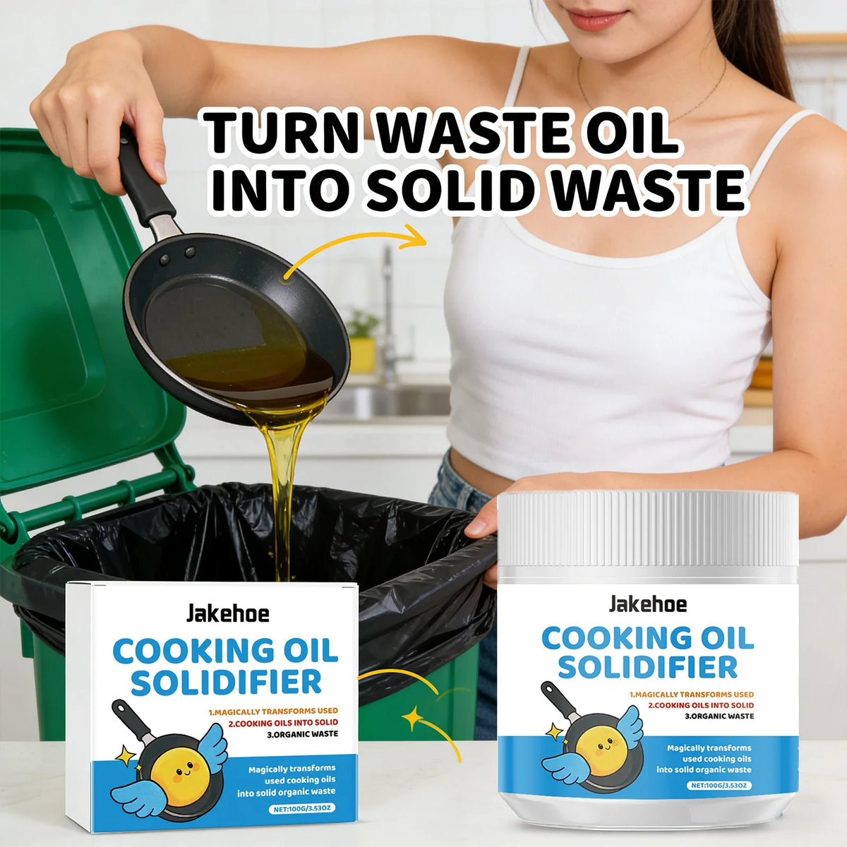 Kitchen Waste Oil Coagulant – Eco-Friendly Solidifying Agent Oil Disposal Agent Qme