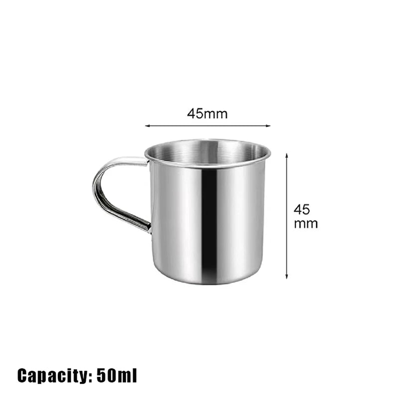 Stainless Steel Coffee Mug with Handle – Camping & Travel Stainless Steel Mug Qst 50ml 0