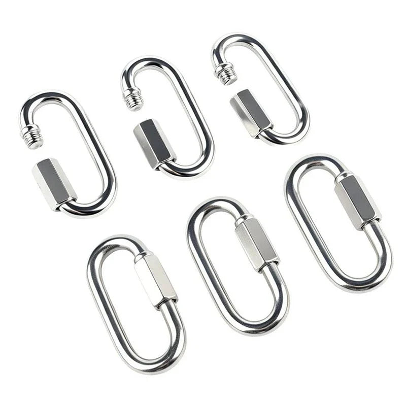 M8 304 Stainless Steel Chain Quick Links 6-Pack Connectors Chain Quick Links Qme As Shown
