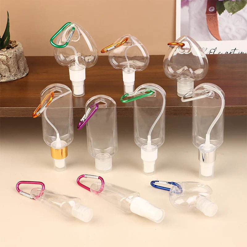 Travel Bottles Carabiner Hook Flip Cap – Lotion & Perfume Travel Bottle Set Qme