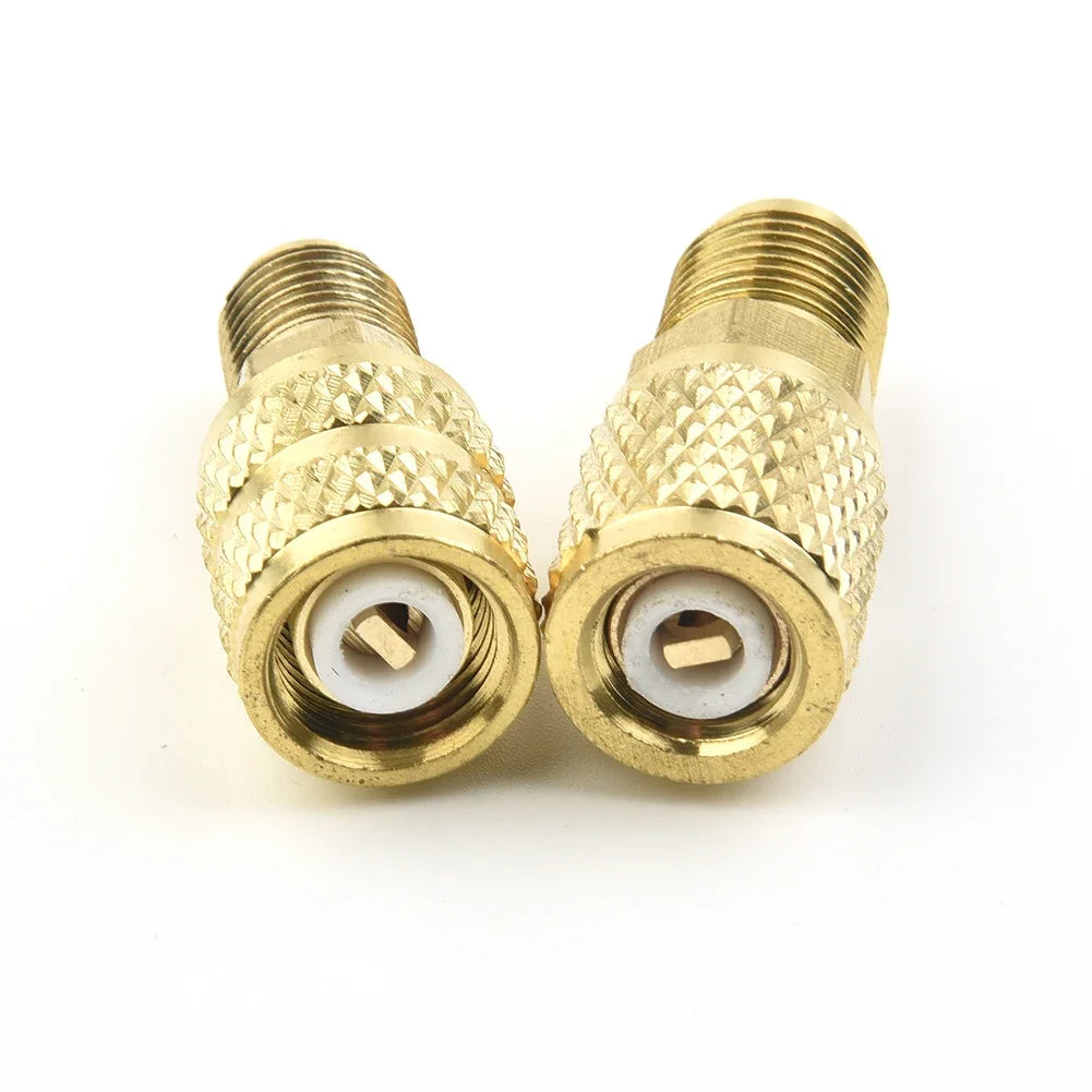 Brass R410a Vacuum Pump Adapter 5/16 SAE to 1/4 SAE Coupler 2pk HVAC Brass Adapter Qme