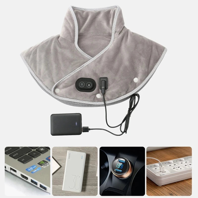 PAQIN USB Heated Shoulder & Neck Wrap – 3 Heat Settings Heated Neck Wrap Qst