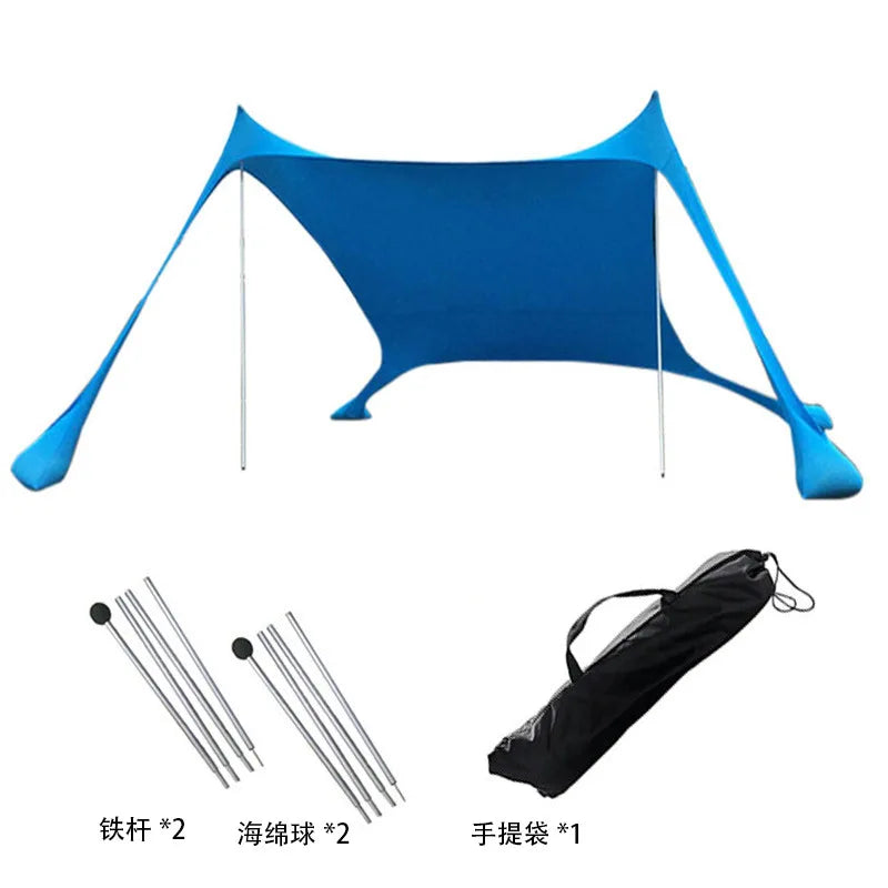 Pop-Up Beach Tent UPF 50+ Spandex Sun Shade & Sandbag Anchors Pop-Up Beach Tent Qst Style 1 300x300x200cm
