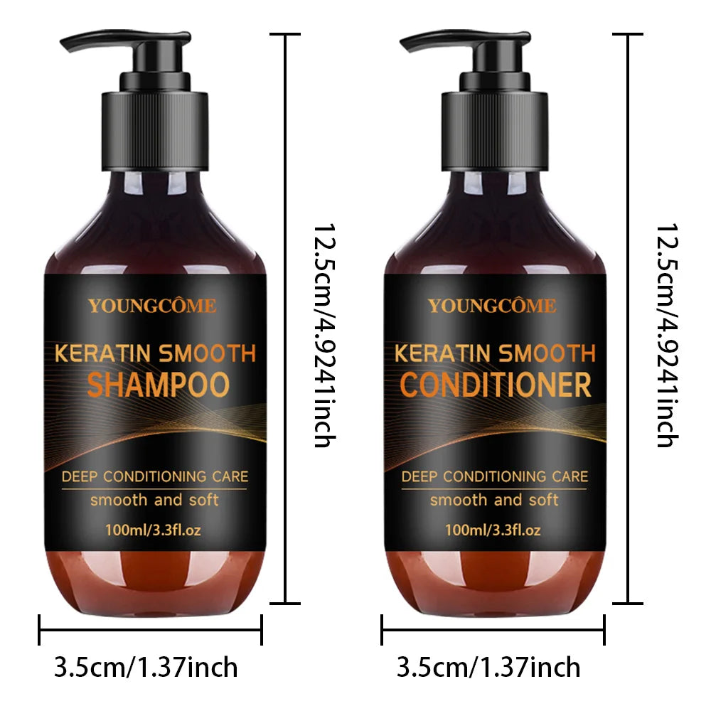 YOUNGCOME Collagen Keratin Shampoo & Conditioner Set – 2 Pcs Shampoo Conditioner Set Qst 2pcs