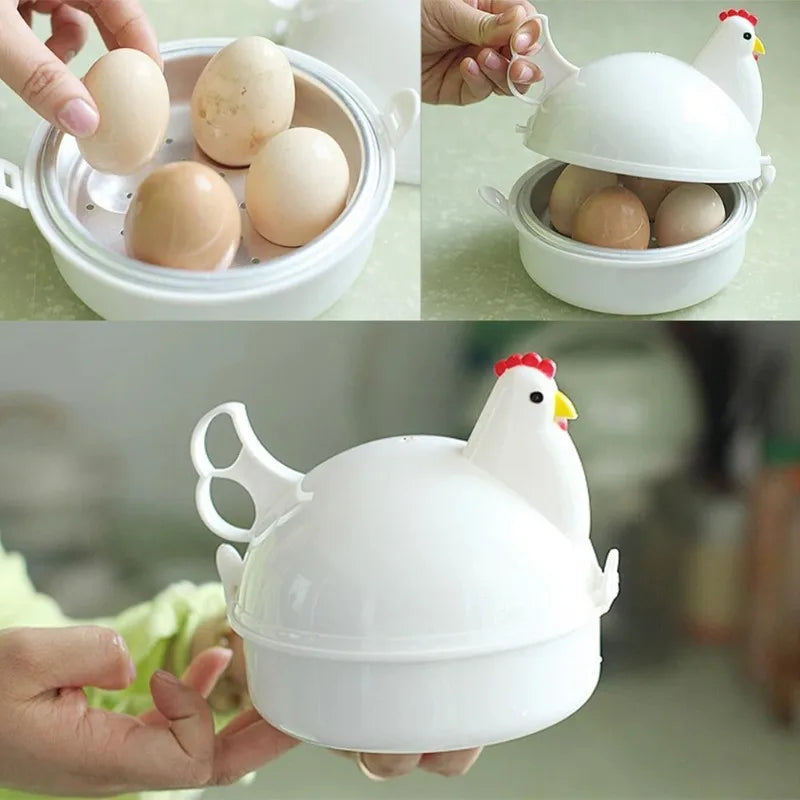 Chicken Shaped Microwave Egg Steamer – Cooks 1 to 4 Eggs Microwave Egg Cooker Qme