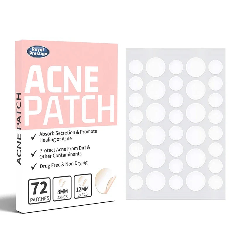 72pcs Invisible Hydrocolloid Acne Patches – Waterproof Spot Stickers Acne Patch Qst