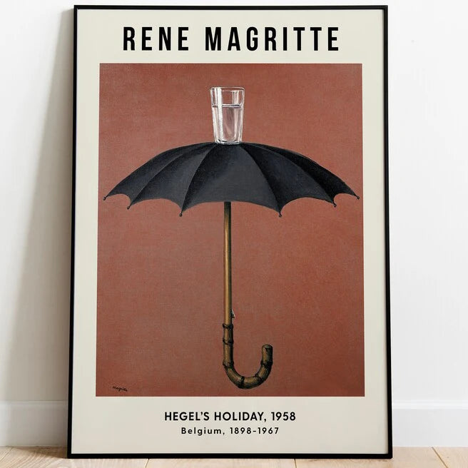 Magritte Surrealism Canvas Wall Art – Modern Nordic Poster Print Canvas Wall Art Qst L 20X25cm No Framed