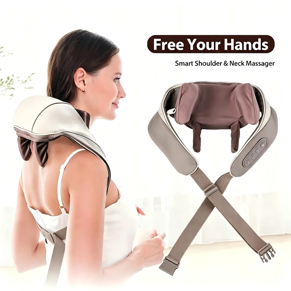 Shiatsu Neck & Shoulder Massage Shawl – Kneading Trapezius Shiatsu Massage Shawl Qst
