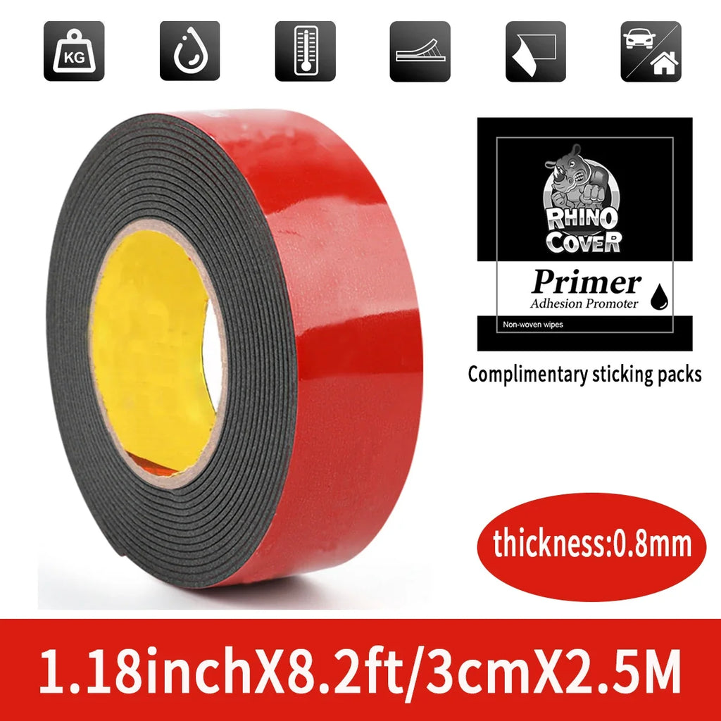 Strong Double-Sided Adhesive Tape | Automotive & Waterproof Automotive Adhesive Tape Qme 3cmX2.5m