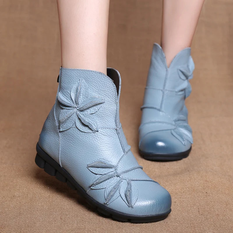 Women's Waterproof Plush Ankle Snow Boots – Winter Zip Boot Women's Snow Boots Qst