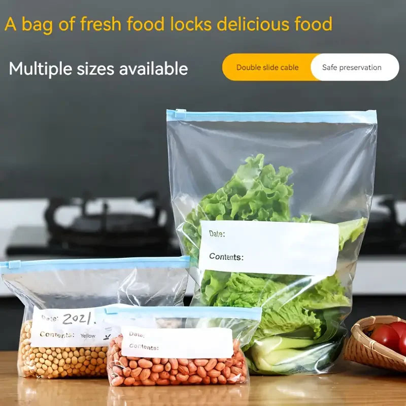 Zipper Sliding Lock Freezer Bags – Thickened Fresh-Keeping Food Storage Bags Qme