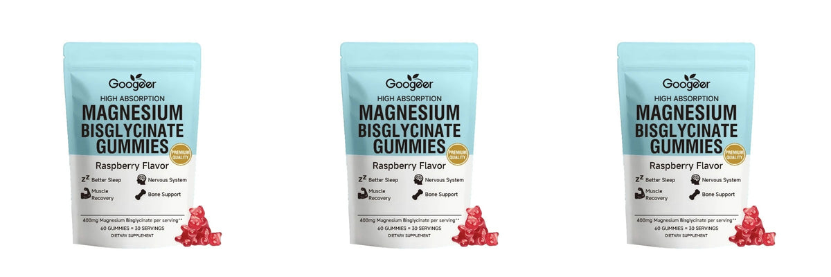 Magnesium Bisglycinate Gummies 400mg Raspberry – 60 Count Magnesium Supplement Qst 3 bags