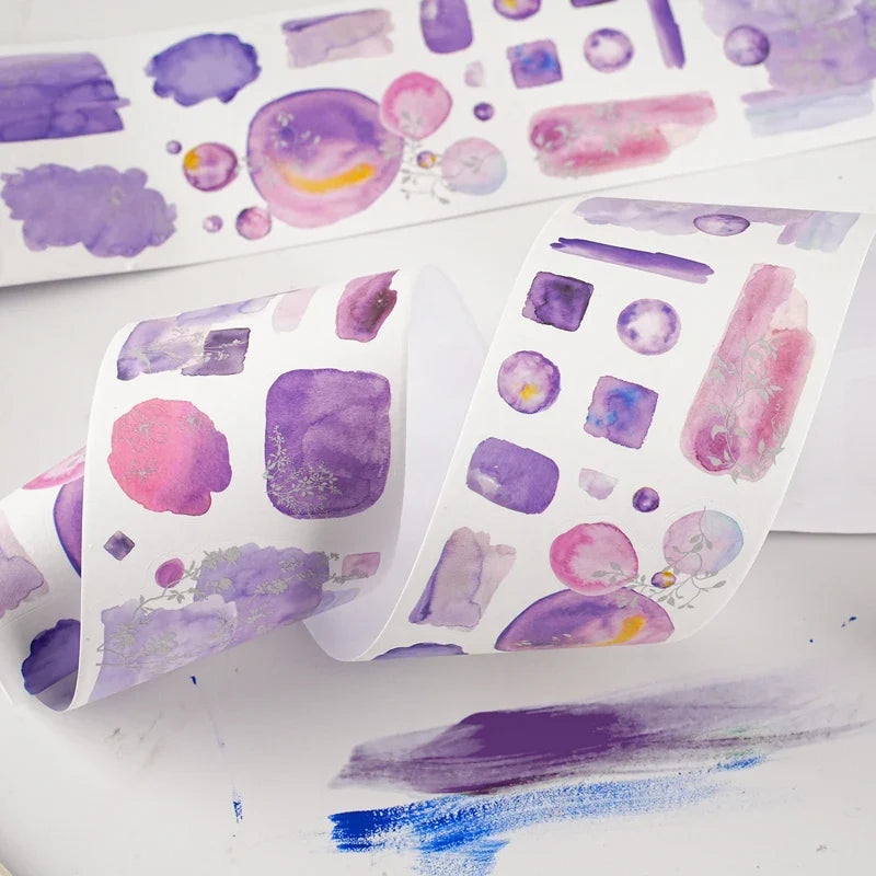 Watercolor Blotch Washi Tape – Journal & Collage Base Tape Decorative Washi Tape Qme