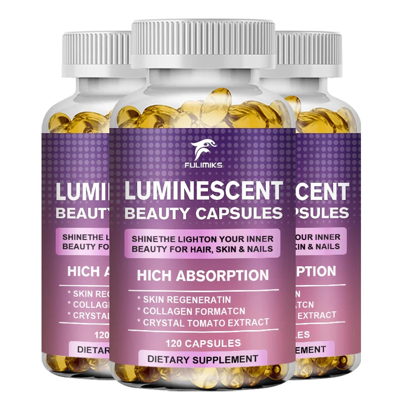 Fulimiks Crystal White Tomato Beauty Capsules – Vitamins C & E Beauty Supplement Capsules Qst 120pcs - 3 BOX