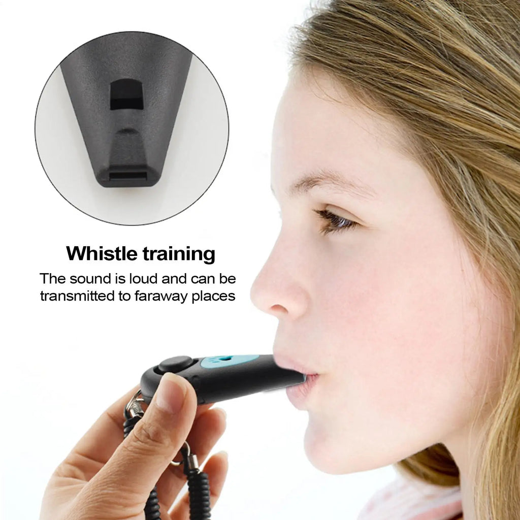 Dog Clicker & Silent Whistle with Wrist Strap | Pet Training Pet Training Clicker Qme