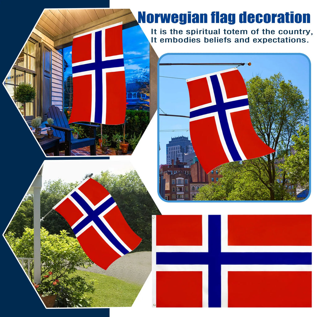 35 Ft England & Norway Flag Banner – Party & Outdoor Decor Flag Pennant Banner Qme