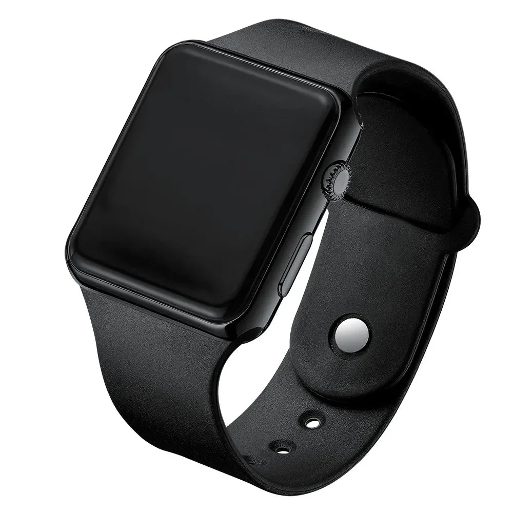 Square LED Digital Watch – Stylish Unisex Timepiece | Qme LED Digital Watch Qme black