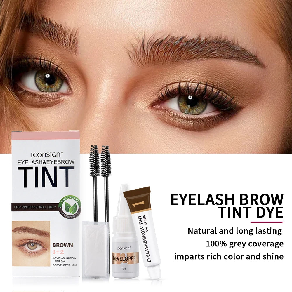3-Color Eyebrow & Eyelash Tint Kit – Brow Dye Gel Set Eyebrow Tint Kit Qst
