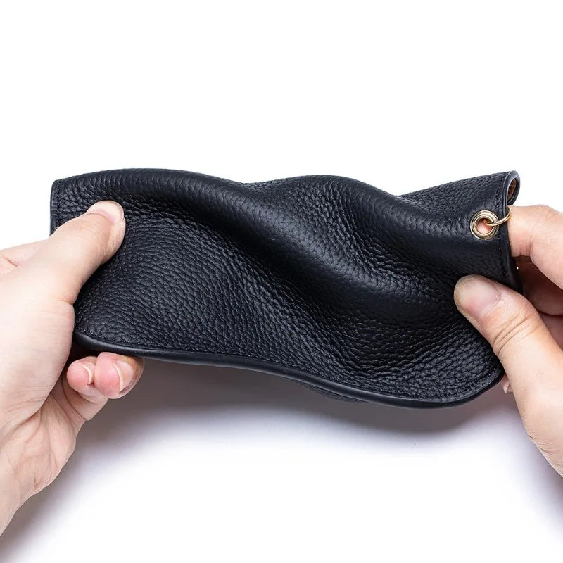 Genuine Leather Glasses Case – Portable Hard Shell Storage Box Glasses Storage Case Qme
