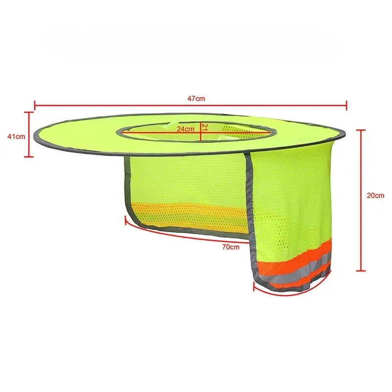 Hard Hat Sun Shade Neck Shield – Reflective Helmet Cover Helmet Neck Shield Qme
