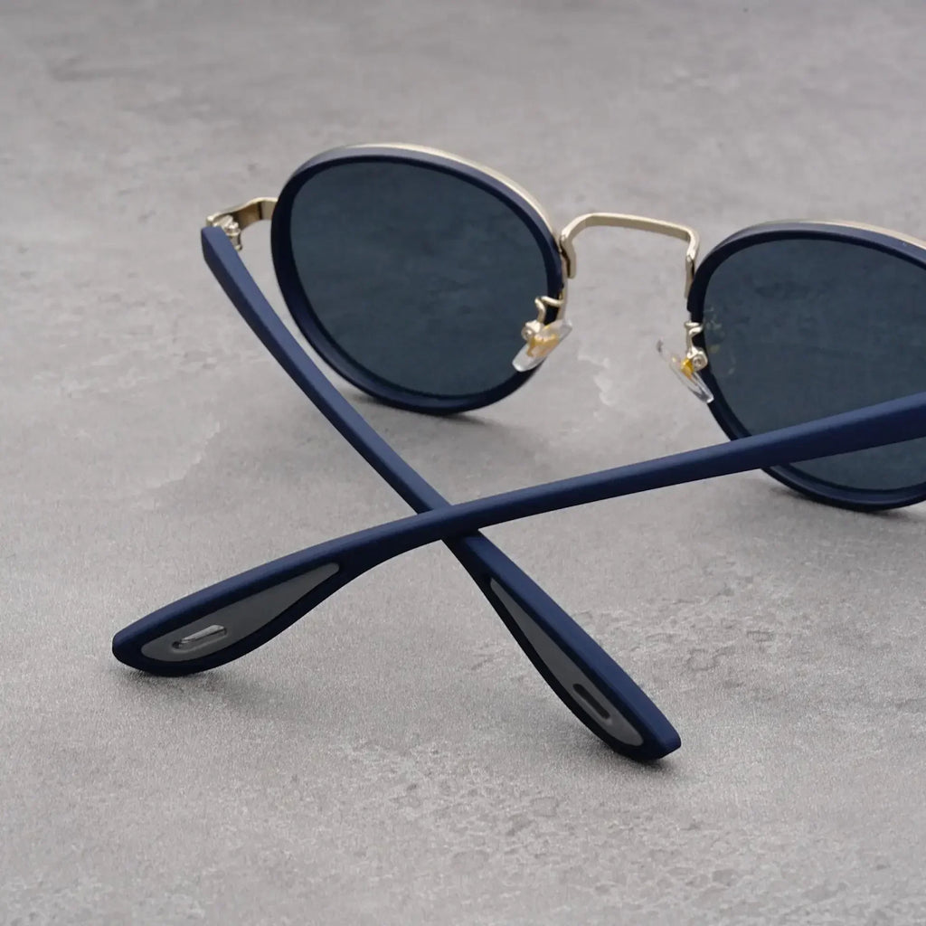 Men's Retro Round Polarized Driving Glasses – Titanium Frame Polarized Driving Glasses Qme