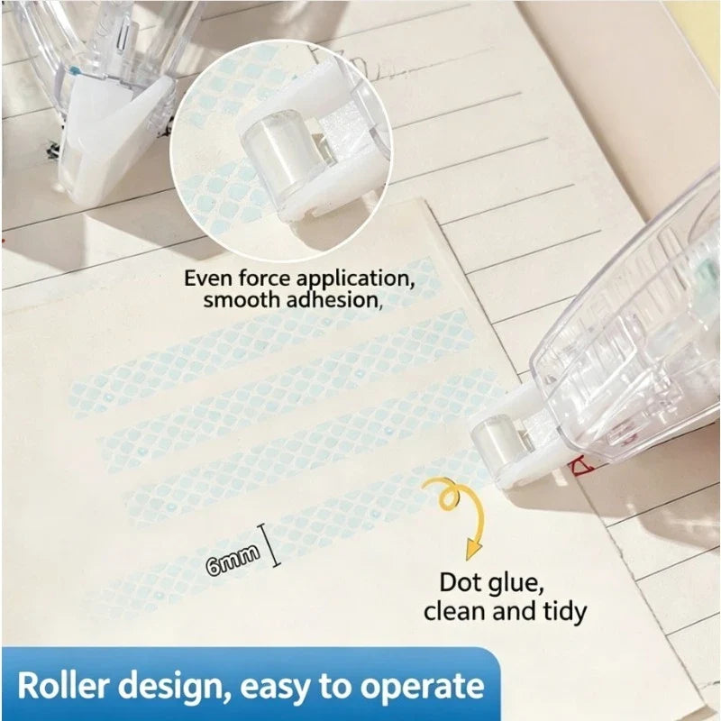 Double-Sided Adhesive Dot Tape Roller – Acid-Free, Archival-Safe Adhesive Tape Roller Qme