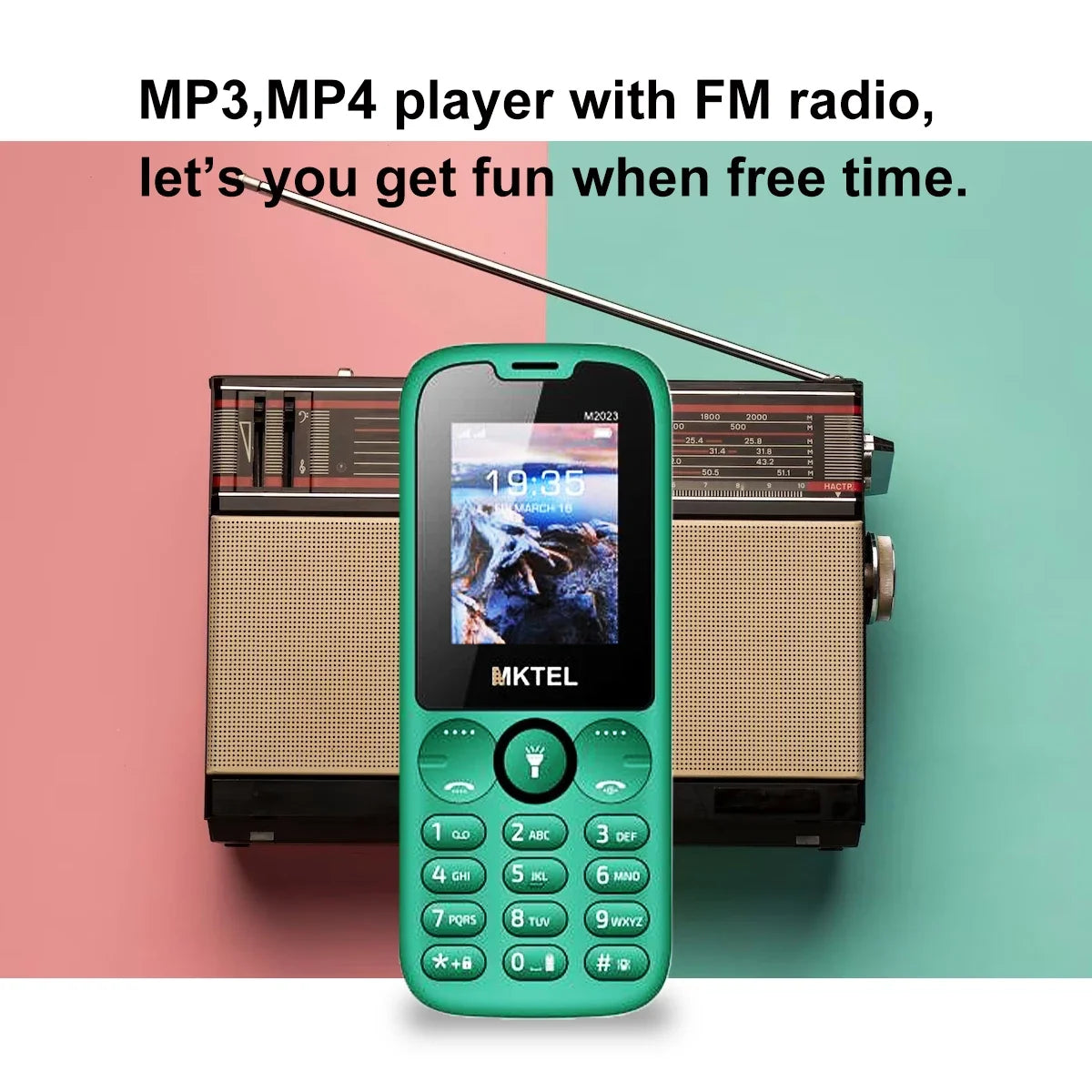 MKTEL M2023 Dual SIM Feature Phone – FM Radio, 800mAh Feature Phone Qme