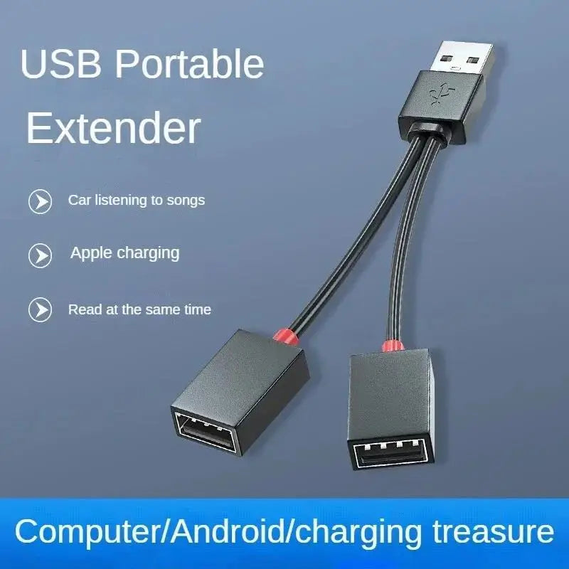 USB Car Splitter Hub Dual Port Multifunction Charging Adapter USB Charging Adapter Qme