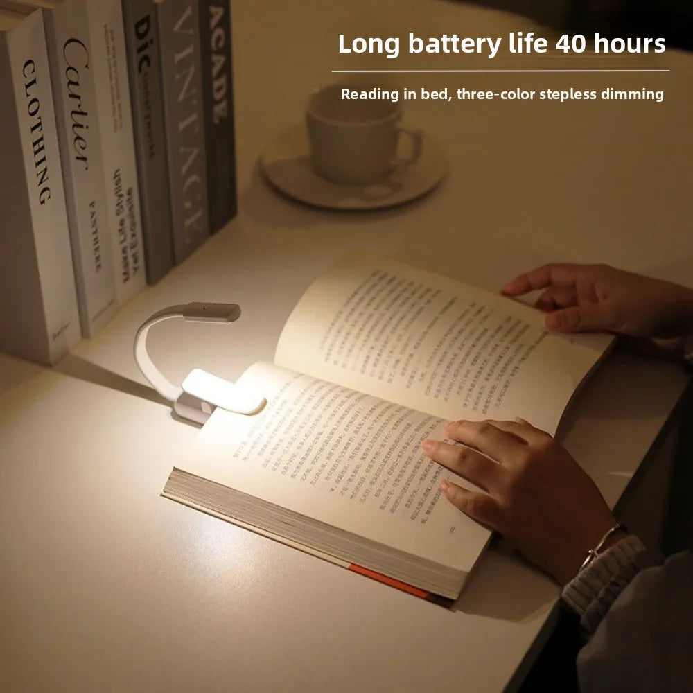 USB Rechargeable Clip-On LED Reading Light | 3 Color Modes Clip-On Book Light Qme