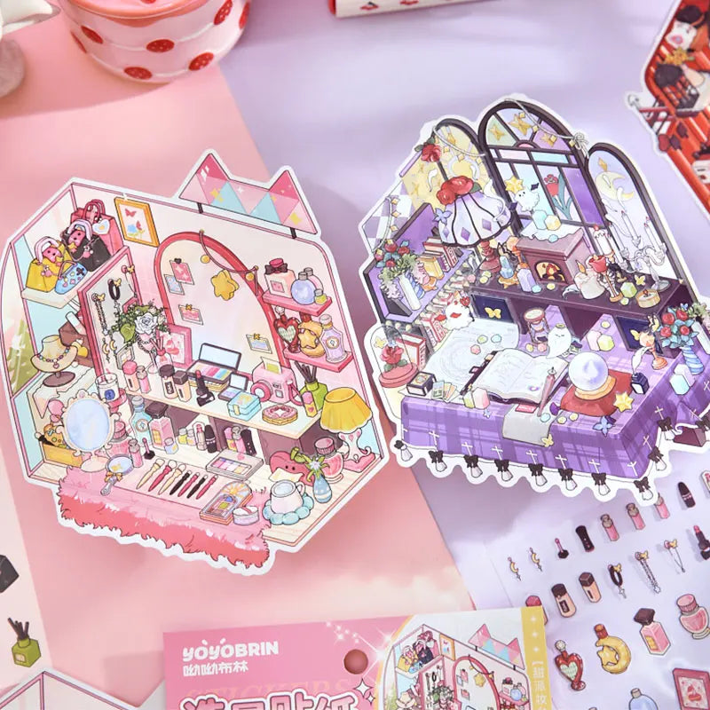 3-Sheet Decorative Sticker Pack – Scrapbook, DIY & Journal Decorative Sticker Sheets Qme