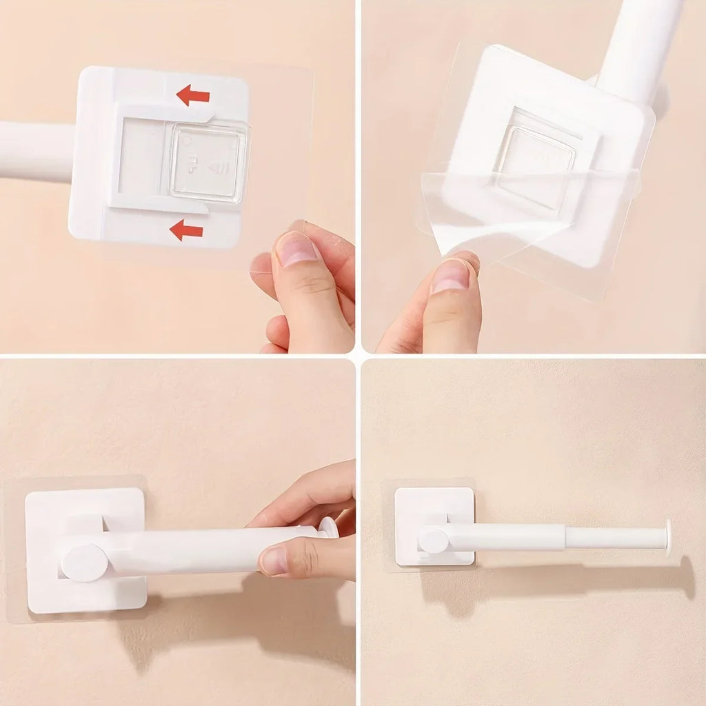 L-Shape Retractable Wall Hook – White Hat & Coat Rack Wall Hook Organizer Qme