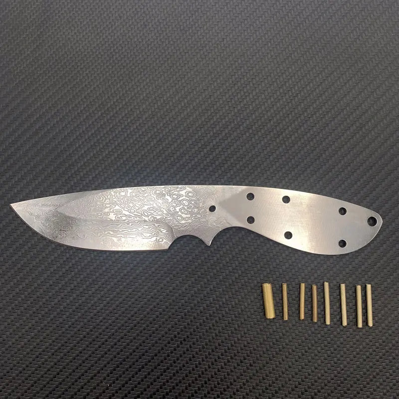 Damascus Steel Fixed Blade DIY Knife Blank – Camping & Outdoor Fixed Blade Knife Qst