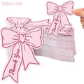 50-Pack Bow Mini Thank You Cards – DIY Party Gift Cards Mini Thank You Cards Qme Pink