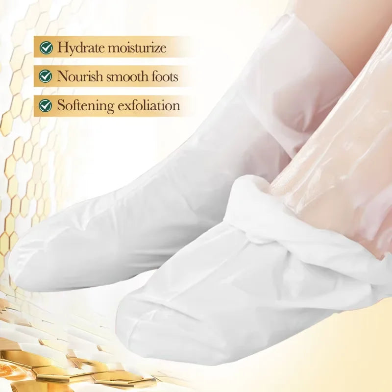 Honey Exfoliating Foot Mask – Moisturizing Pedicure Foot Peel Exfoliating Foot Mask Qst