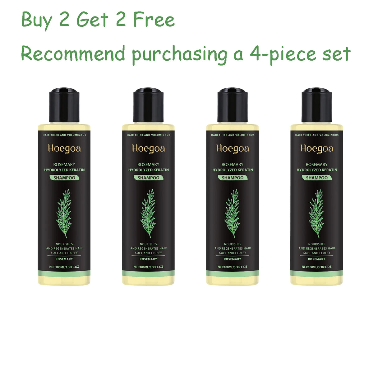 Hoegoa Rosemary Thickening Shampoo – Volumizing & Oil Control Thickening Shampoo Qst 4 pcs
