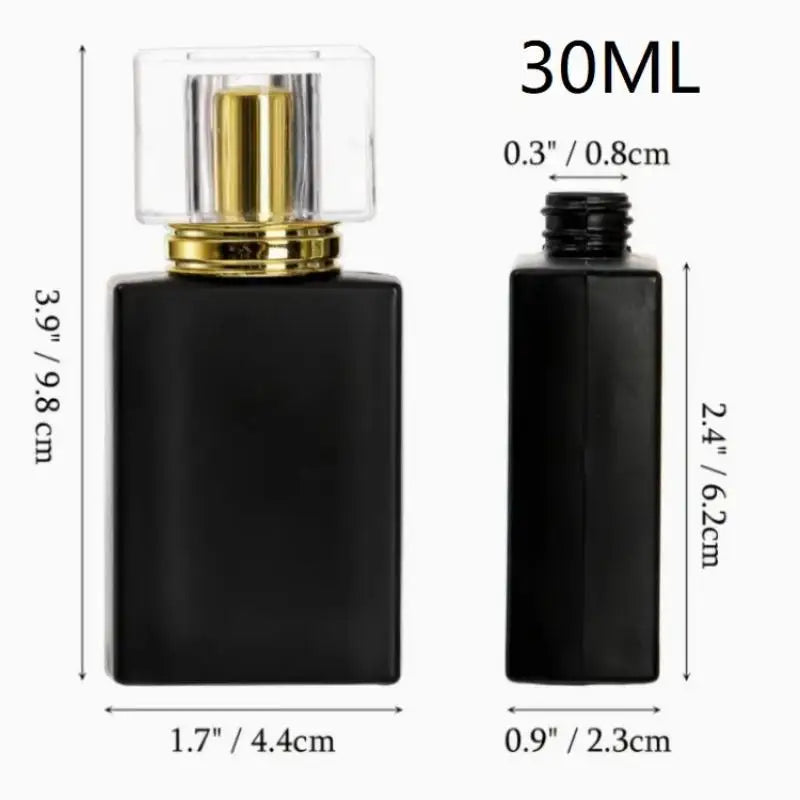 Portable Black Glass Perfume Spray Bottle – 30/50ml Refillable Perfume Spray Bottle Qme 30ML