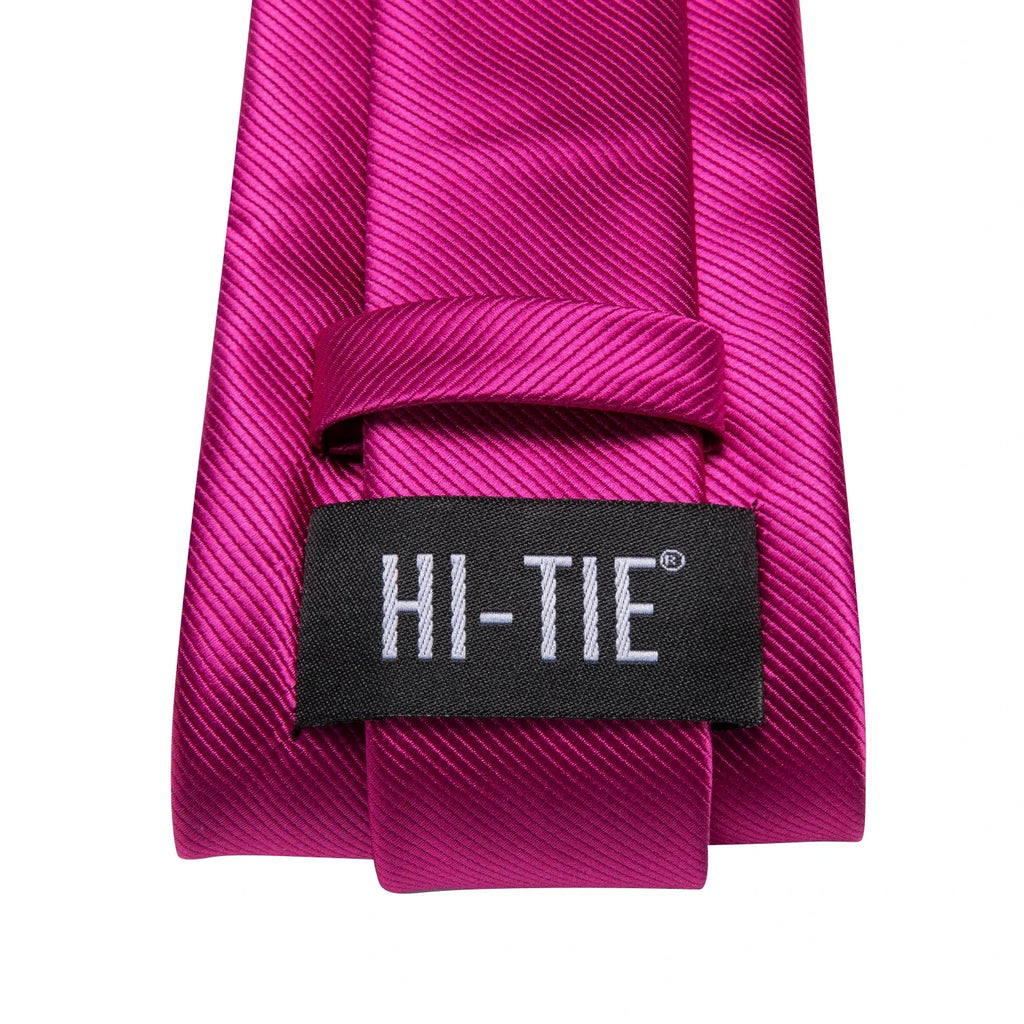 Hi-Tie Men's Silk Jacquard Necktie – Solid Pink & Green Silk Jacquard Necktie Qme