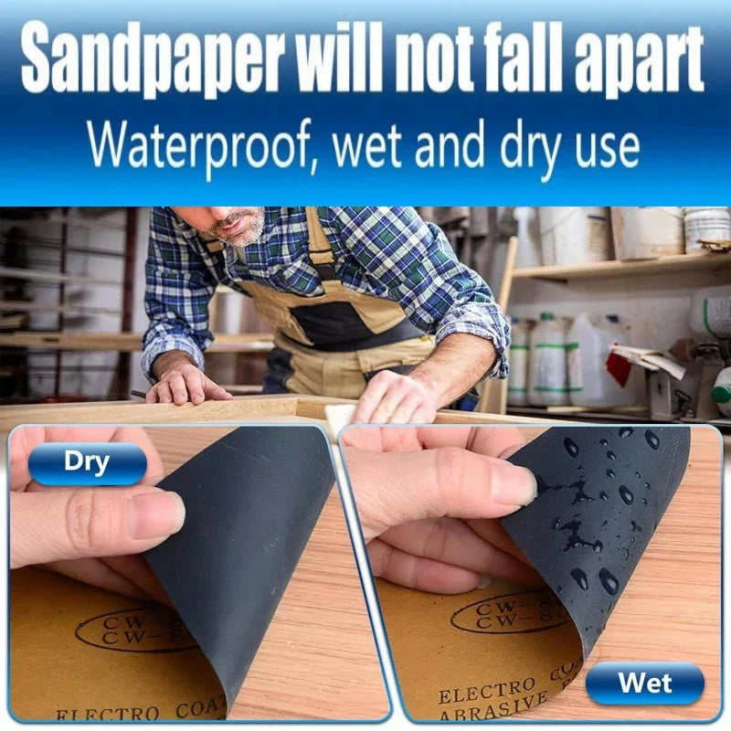Wet Dry Sandpaper Kit – Abrasive Sanding Sheets for Wood & Metal Sandpaper Kit Qme