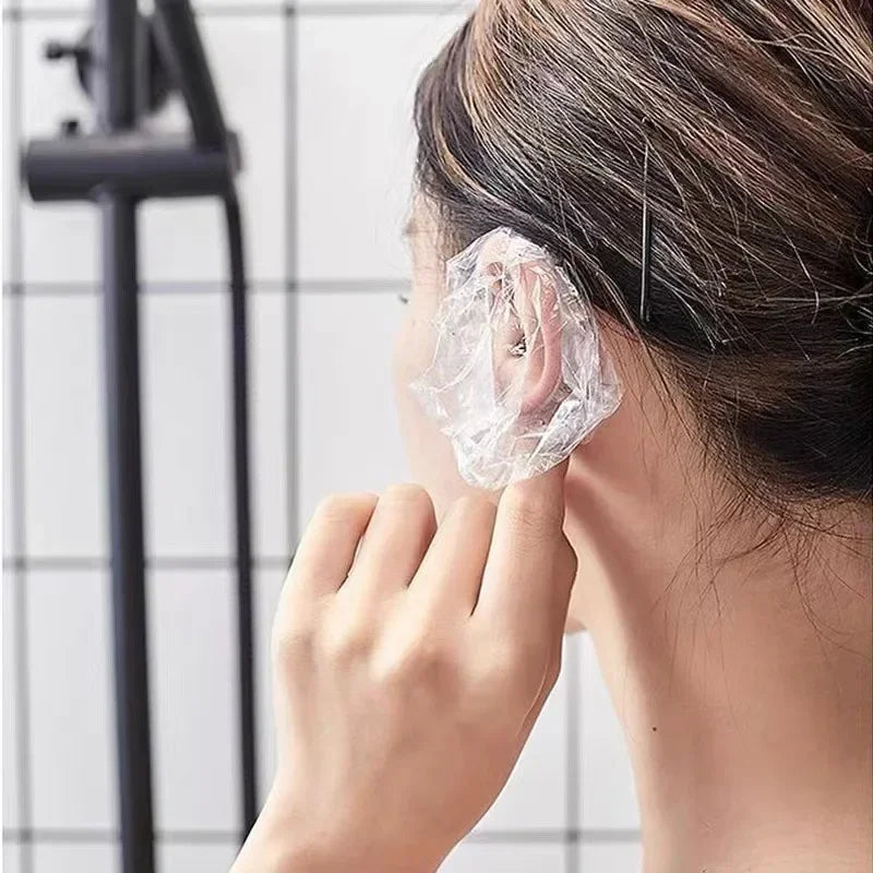 Disposable Waterproof Earmuffs – Shower, Bath & Hair Dyeing Disposable Ear Covers Qme
