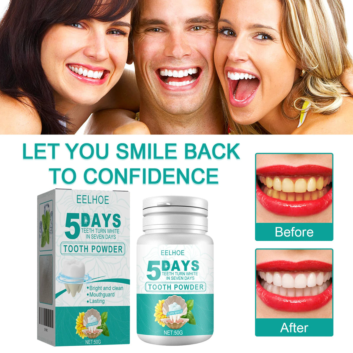 Teeth Brightening Powder – Stain Remover & Breath Freshener Teeth Whitening Powder Qst