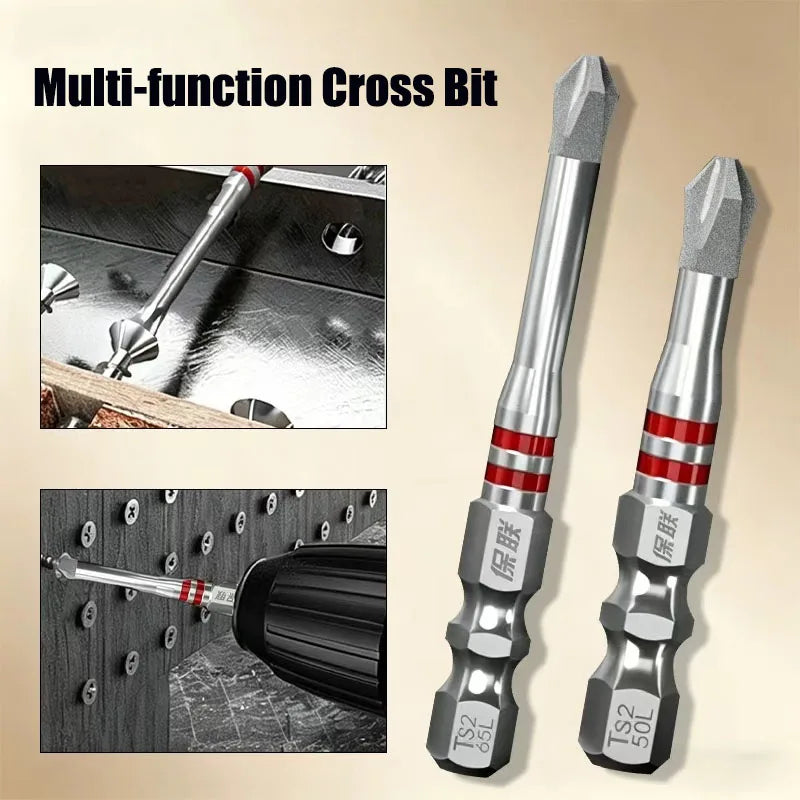 PH2 Diamond Anti-Slip Screwdriver Bits S2 Steel Magnetic 2pc Screwdriver Bits Qme