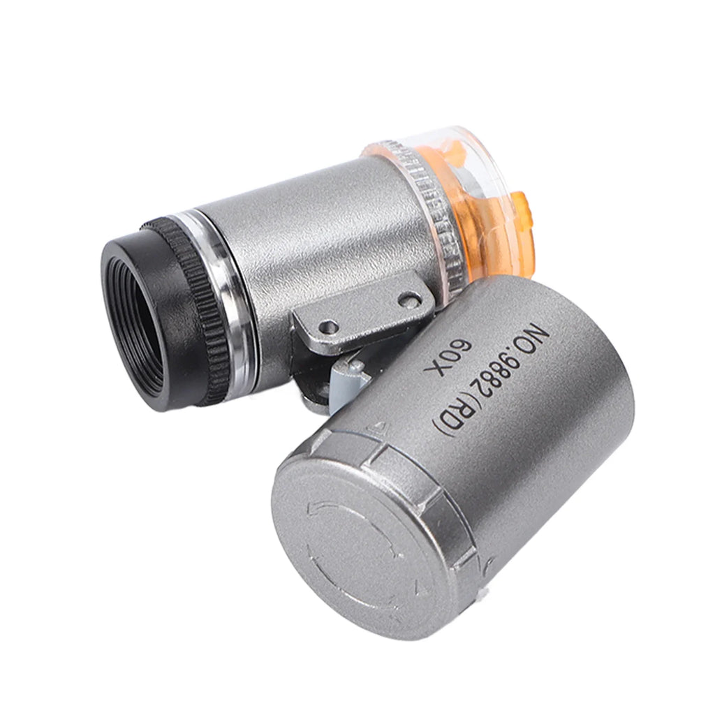 Mini Pocket Microscope 60X Magnification 2 LED & UV Light Pocket Microscope Qme