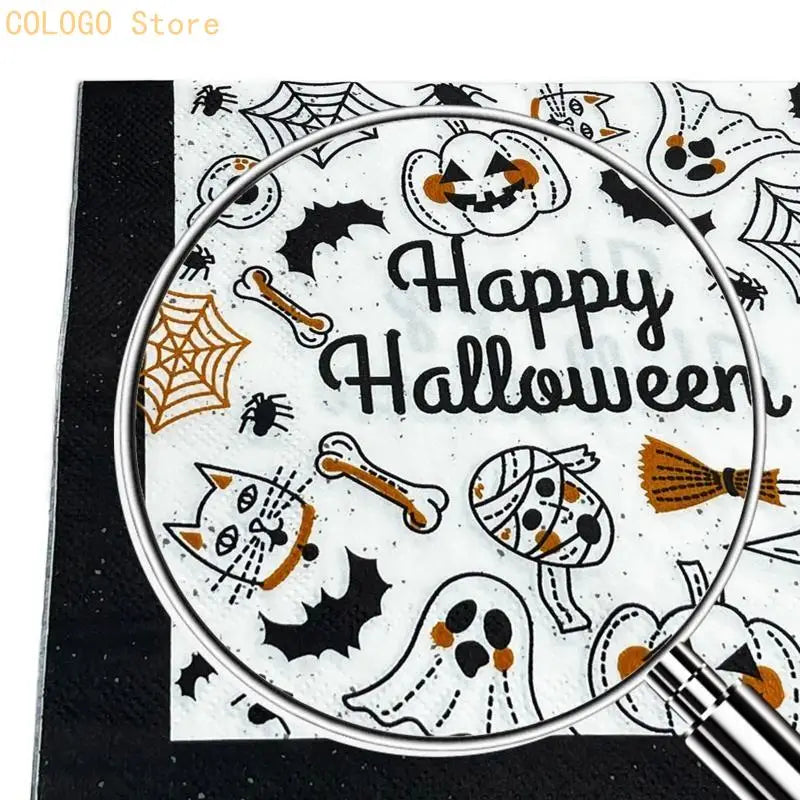 Halloween Paper Napkins Disposable Party Tableware – 20 Pack Disposable Party Napkins Qme