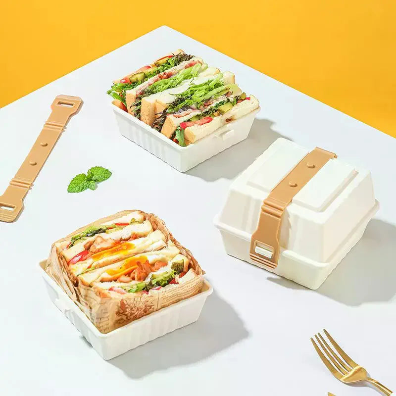 Premium Lunch Box with Sturdy Strap & Leak-Proof Lid Lunch Box Qme